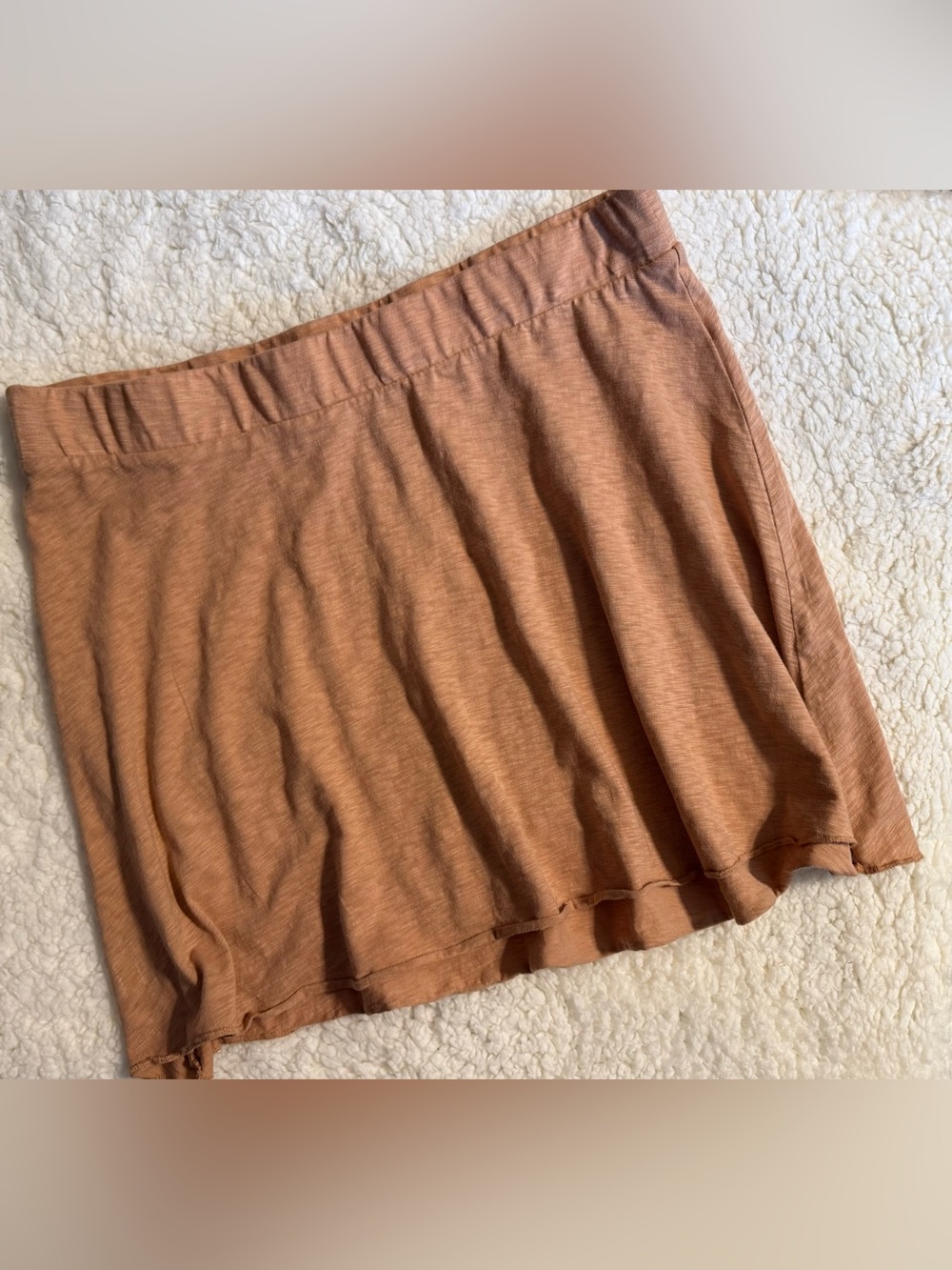 Free People Rust-Toned Knit Mini Skirt